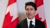 Premye Minis Kanadyen Justin Trudeau pale ak lapres apre yon rankont ak prezidan ak PDG Asosyasyon Nasyonal Faktori Ameriken yo Jay Timmons nan Washington, 9 Janvye 2025.