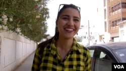 Tunis college student Ahlem Ferjani believes Ennahda is backwards. (L. Bryant/VOA)