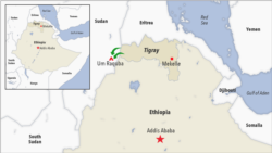 Tigray, Ethiopia dalam peta.