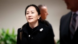 中國華為公司前首席財務官孟晚舟離開加拿大溫哥華一家法院。（2020年1月20日）
