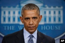 FILE - President Barack Obama speaks at the White House, Jan. 18, 2017.
