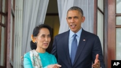 美国总统奥巴马会晤了缅甸民主运动领袖昂山素季