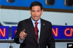 Republican presidential candidate, Sen. Marco Rubio, R-Fla., speaks during the CNN Republican presidential debate at the Ronald Reagan Presidential Library and Museum on Wednesday, Sept. 16, 2015.