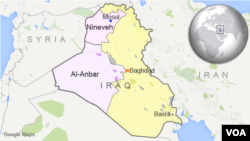 Peta Provinsi Anbar dan Nineveh.