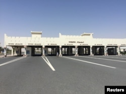FILE - A view shows Abu Samra border crossing to Saudi Arabia, in Qatar, June 12, 2017.