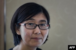 2015年“7/10抓捕律师事件”中遭刑拘的维权律师王宇2014年3月20日在香港接受记者采访。
