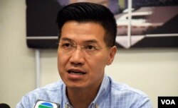 香港一地兩檢關注組成員范國威。(美國之音湯惠芸)
