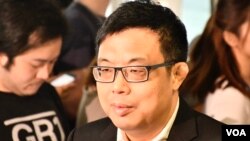 民主派選出的逃犯修例法案委員會主席涂謹申。(美國之音湯惠芸)