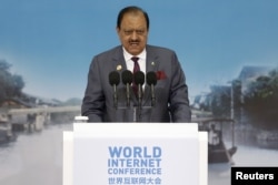 Pakistan's President Mamnoon Hussain speaks during the opening ceremony of the 2nd annual World Internet Conference in Wuzhen town of Jiaxing, Zhejiang province, China, Dec. 16, 2015.
