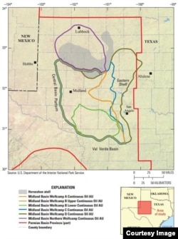 Oil explorers say they have made a major discovery of shale oil in the Permian Basin of Texas and New Mexico. (USGS)