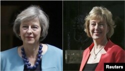 英国内政大臣特蕾莎·梅（左）和能源国务大臣安德里亚·利德森。