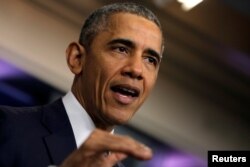 FILE - US President Barack Obama delivers a statement at the press briefing room at the White House in Washington, US, May 6, 2016.