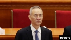 中國國家發展和改革委員會副主任劉鶴2018年3月5日在北京人民大會堂出席全國人大開幕式。