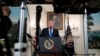 President Donald Trump speaks in the Diplomatic Room of the White House in Washington, June 14, 2017, about the shooting in Alexandria, Virginia.