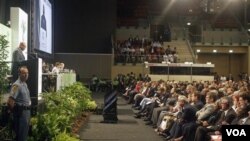 Para delegasi dari sekitar 200 negara menghadiri konferensi iklim PBB di Durban, Afrika Selatan, membahas alternatif baru pengganti Protokol Kyoto yang akan berakhir tahun depan (28/11).