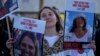 Relatives and friends of people killed and abducted by Hamas and taken into Gaza, react as they gather in Tel Aviv, Israel, Jan. 19, 2025. 