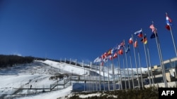 中國河北省張家口的北京冬奧會滑雪場。（2021年11月27日）