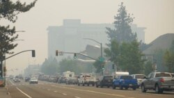 Vehicles idle in bumper-to-bumper traffic in South Lake Tahoe, Calif., Aug. 30, 2021.