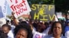 Civil rights activists march at the start of the 21st International AIDS Conference in Durban, South Africa, July 18, 2016. Some clerics seek a less judgmental approach in battling the epidemic, which often afflicts people who are gay.