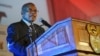 FILE - South African President Jacob Zuma speaks at the official launch of the Trans-Africa Locomotive prototype near Pretoria, South Africa, April 4, 2017. On Tuesday, Zuma launched a new Metrorail system dubbbed "People's Trains."