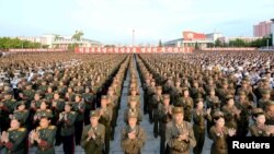 지난 13일 평양 김일성광장에서 북한 5차 핵실험을 축하하는 평양시군민경축대회가 열렸다고 조선중앙통신이 보도했다.