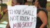 Ugandan women protest mob violence in Kampala, Feb. 26, 2014. (Hilary Heuler/VOA)