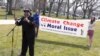 The Rev. Lennox Yearwood, president and CEO of the Hip Hop Caucus, speaks at a gathering on the U.S. Capitol grounds in connection with the Lenten Fast for Climate Justice, March 16, 2015.