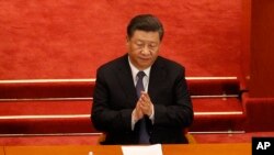 中國國家主席習近平在北京人大會堂出席全國政協會議開幕式。 （2020年5月21日）