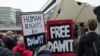 Protesters demand freedom for journalist Dawit Isaak who is being held in a prison in Eritrea.
