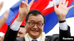 流亡美國的柬埔寨救國黨領導人桑蘭西