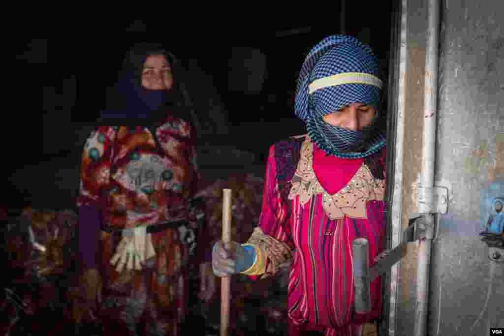 Workers at a farm in the Bekaa, one of the country’s most crucial farming regions, Sept., 2015. (John Owens/VOA)