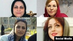 In a Sept. 6, 2018, article, exiled Iranian Dervish rights activist Alireza Roshan said Iran's detention of seven Dervish women in tough conditions near Tehran violates national prison regulations. Four of them are pictured here, clockwise from top left: Shima Entesari, Nazila Nouri, Avisha Jalaleddin and Sima Entesari.
