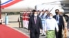 Myanmar Foreign Minister Wunna Maung Lwin welcomes Cambodian Prime Minister Hun Sen in Naypyitaw, Myanmar, Jan. 7, 2022. 