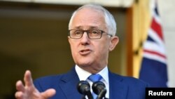 PM Australia Malcolm Turnbull berbicara di depan anggota parlemen di Canberra (foto: ilustrasi). 