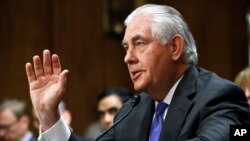 Secretary of State Rex Tillerson testifies on Capitol Hill in Washington, June 13, 2017, before the Senate Foreign Relations Committee. 
