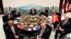 Clockwise from top, Yoshimasa Hayashi, Melanie Joly, Catherine Colonna, Antonio Tajani, Enrique Mora, James Cleverly, Annalena Baerbock and Antony Blinken pose for a photo at the G7 Foreign ministers' meeting in Karuizawa, Japan April 17, 2023. 