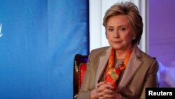FILE - Former U.S. Secretary of State Hillary Clinton takes part in the Women for Women International Luncheon in New York City, New York, May 2, 2017. 