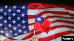 台灣旗幟與美國國旗