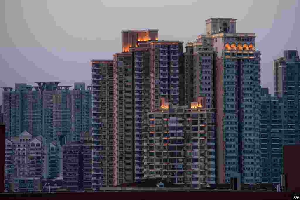 上海的住宅楼(2018年4月7日)。