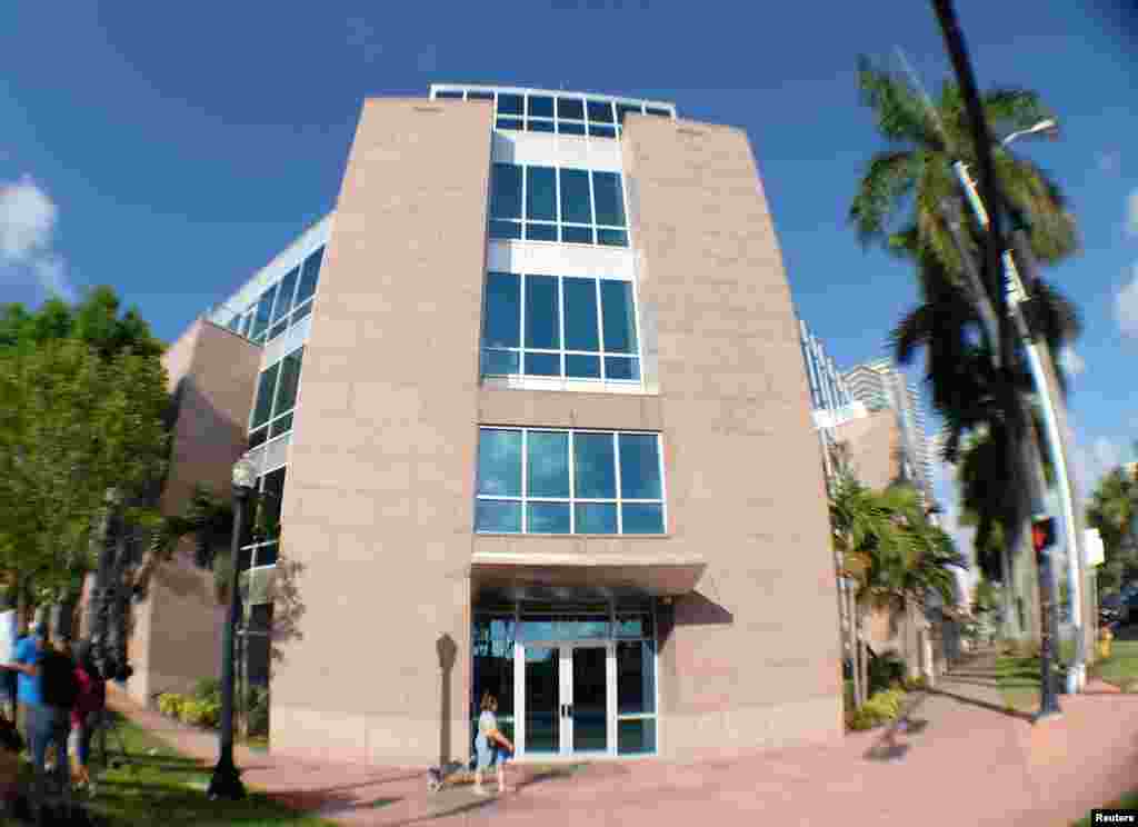 The building housing offices of CONCACAF, the soccer federation that governs North America, Central America and the Caribbean, is seen during a search by FBI agents in Miami Beach, Florida, May 27, 2015. 