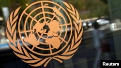 纽约联合国总部外的联合国标识
