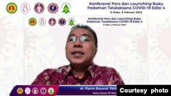 dr. Piprim Basarah Yanuarso, Ketua Umum Pengurus Pusat Ikatan Dokter Anak Indonesia (IDAI) pada 9 Februari 2022. (Foto: Tangkapan Layar)