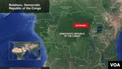 Map showing Rutshuru, DRC 