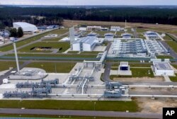 Fasilitas pipa gas 'Nord Stream 2' di Lubmin, Jerman utara, pada 15 Februari 2022. (Foto: AP)