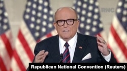Rudy Giuliani ex presidente da câmara de Nova Iorque discursa na última noite da Convenção Republicana. 27 agosto, 2020