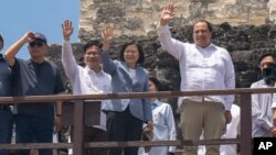 资料图：台湾总统蔡英文2023年4月访问危地马拉。（美联社）