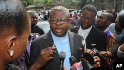 Abbé Donatien Nshole, kalaka mokonzi ya CENCO mpe molobeli ya bakambi ba biyamba, na Kinshasa, 21 décembre 2016. 