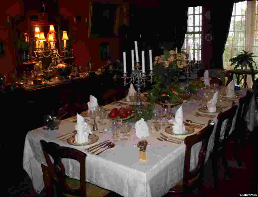 “Ladies were supposed to eat like birds," says Love while the other guests enjoyed a sumptuous feast of rich meats, pastries and puddings. Photo by Darren Taylor.