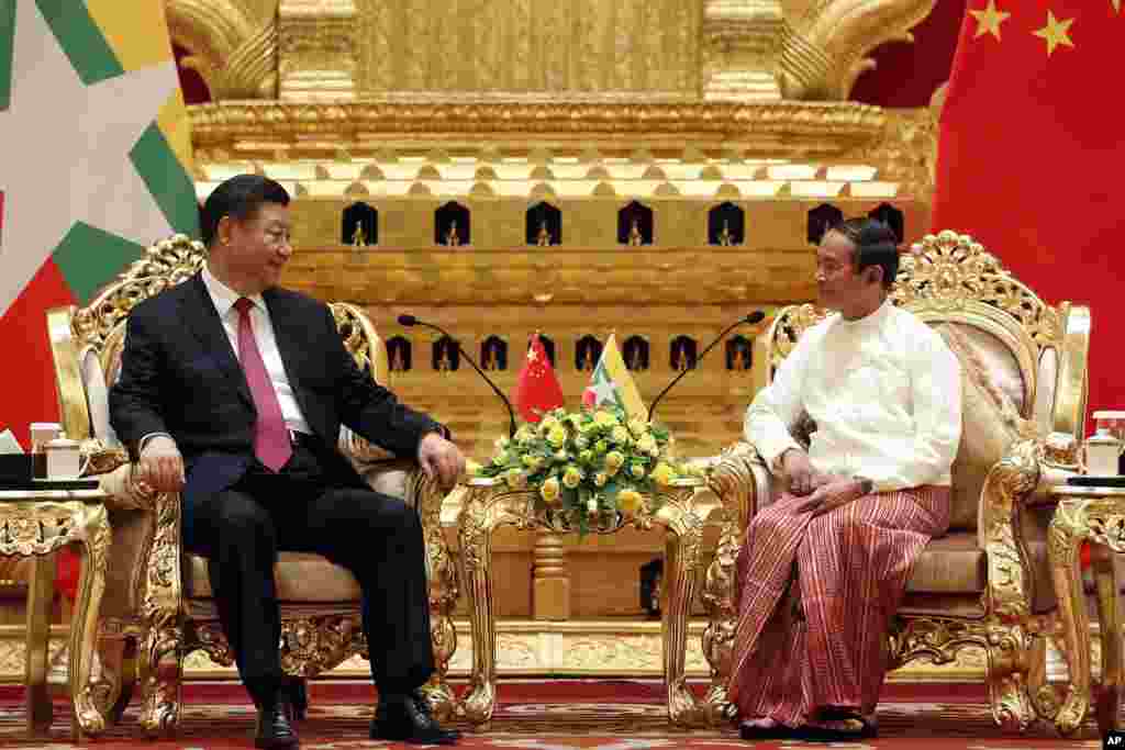 တရုတ်သမ္မတ Xi Jingping နဲ့ သမ္မတ ဦးဝင်းမြင့် တွေ့ဆုံ 
