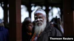 Aboriginal groups march against planned changes in heritage protection laws, in Perth, Aug. 19, 2021.